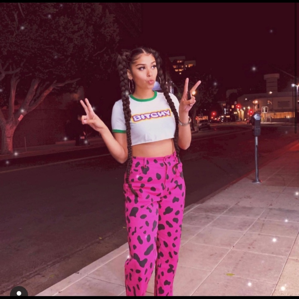 Cowprint pants